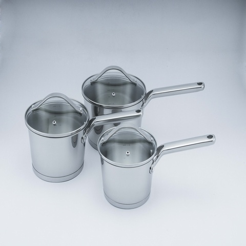GOOD FOOD SAUCEPAN SET 3pcs S/STEEL